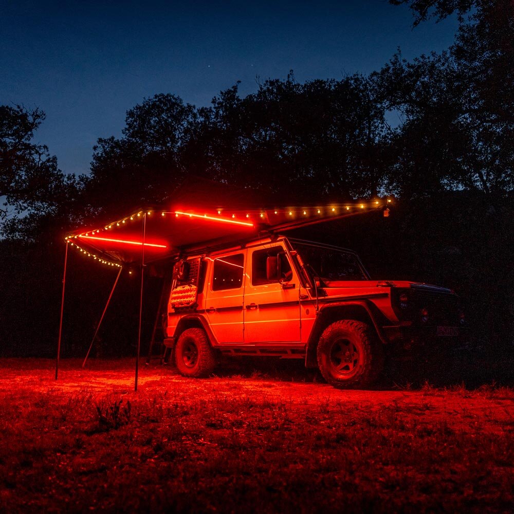 180° awning red LED lighting