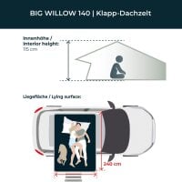 Rooftop Tent BIG WILLOW 140 Gen.3 grey