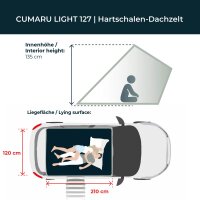 Alu Triangle Hartschalen Dachzelt CUMARU LIGHT 127 goldbraun