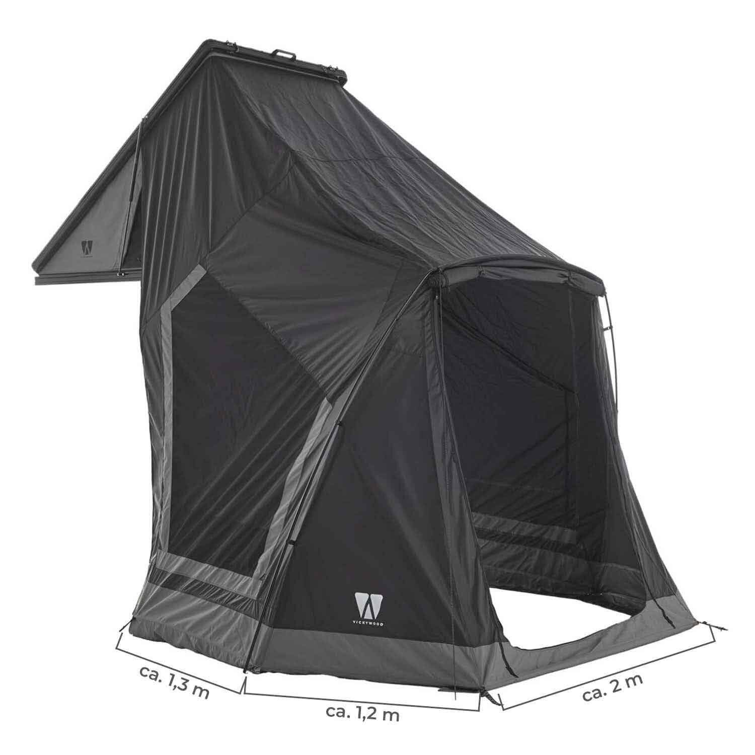 VICKYWOOD Awning CUMARU LIGHT 152 black-grey set up