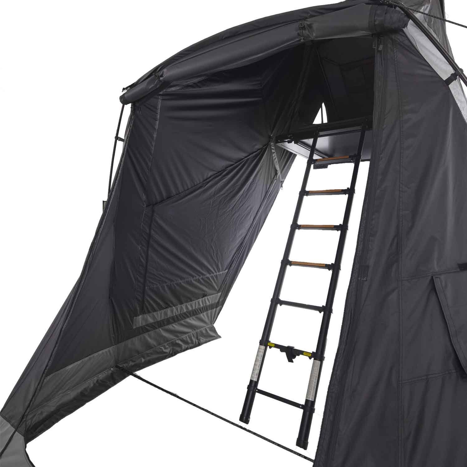 VICKYWOOD Awning CUMARU LIGHT with access to the roof tent and ladder