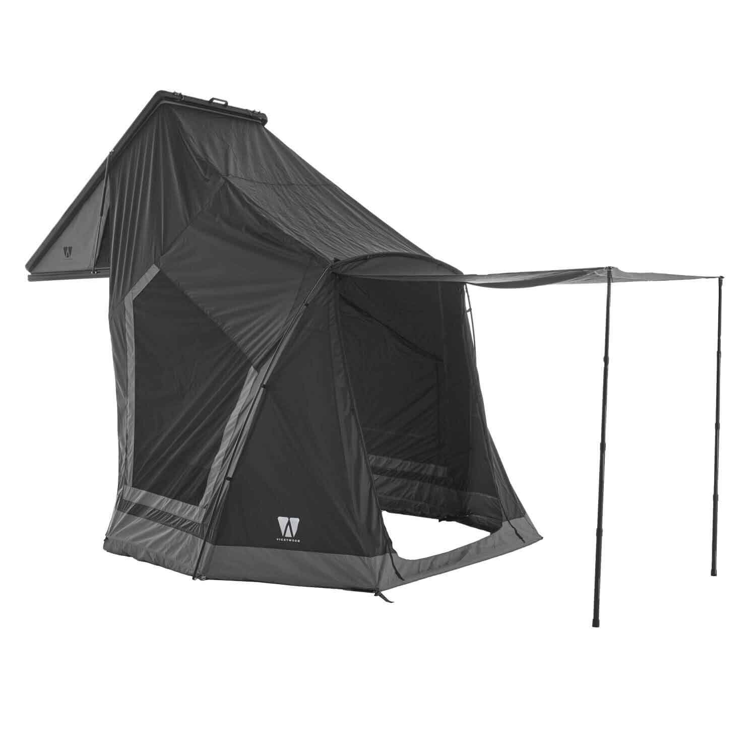 VICKYWOOD Awning CUMARU LIGHT with erected sun canopy