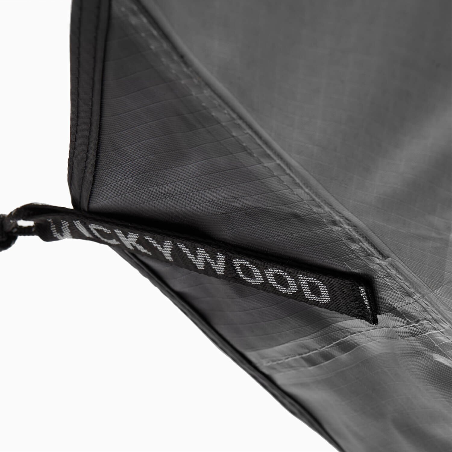 VICKYWOOD Sun Awning detail with fabric, seam and VICKYWOOD branding