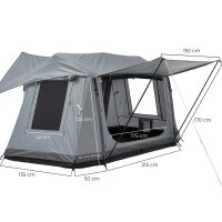 Freistehendes Campingzelt aufblasbar 140 grau