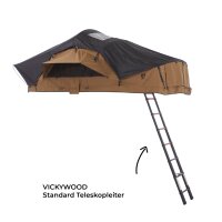 Dachzelt WILLOW PRO 1 ECO 160 goldbraun m. Mesh m. Standardleiter m. Komfort-Hybridmatratze