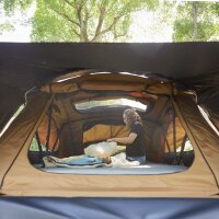 Dachzelt WILLOW PRO 1 ECO 160 goldbraun m. Mesh m. Standardleiter m. Komfort-Hybridmatratze