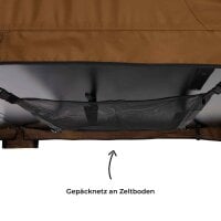Dachzelt WILLOW PRO 1 ECO 160 goldbraun m. Mesh m. Standardleiter m. Komfort-Hybridmatratze
