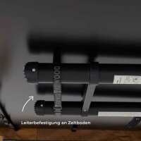 Dachzelt WILLOW PRO 1 ECO 160 goldbraun m. Mesh m. Standardleiter m. Komfort-Hybridmatratze