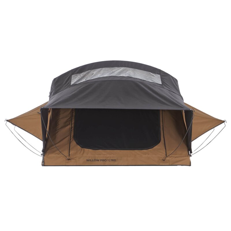 Dachzelt WILLOW PRO 1 ECO 160 goldbraun m. Mesh m. Standardleiter 260 cm m. AIR PRO Matratze
