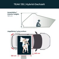 Hybrid-Dachzelt TEAK 1.0 135 grau