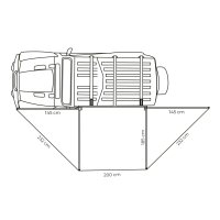 180° Markise LEAF 200 cm grau