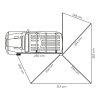 270° Markise LEAF Links 250 cm grau