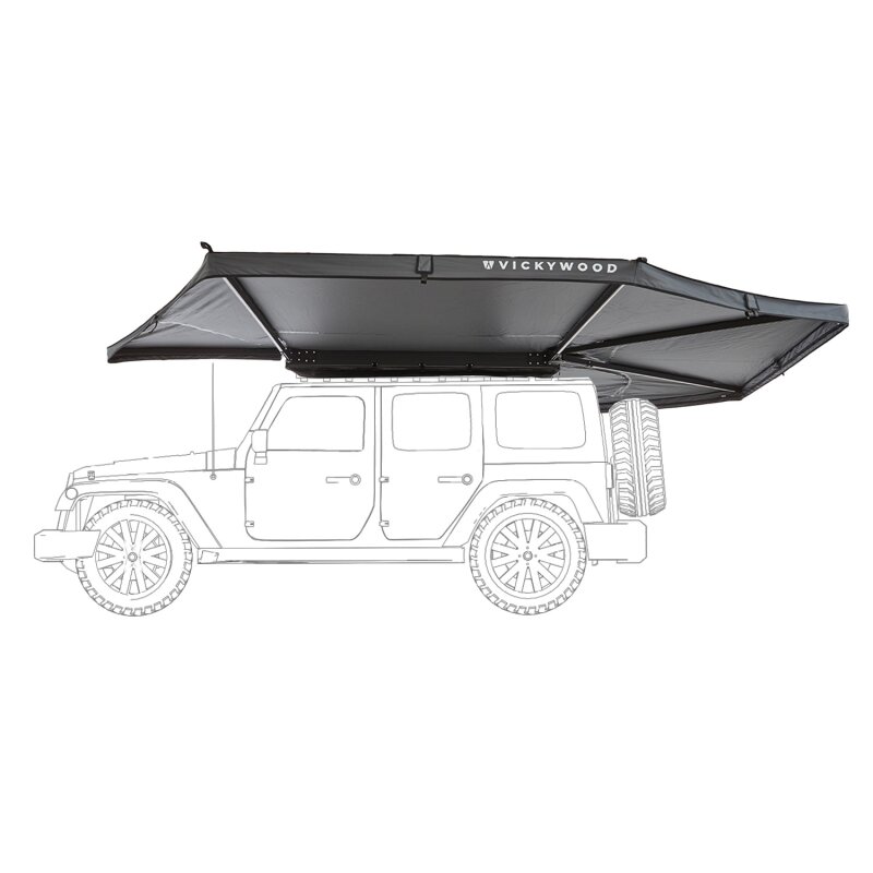 270° Awning LEAF EXTENDED LEFT 200 cm grey