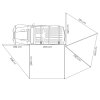 270° Awning LEAF EXTENDED left 250 cm grey