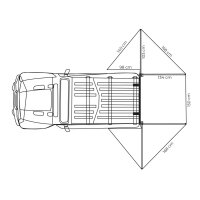 180° Heck-Markise LEAF 150 cm grau