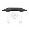 180° Heck-Markise LEAF 150 cm grau