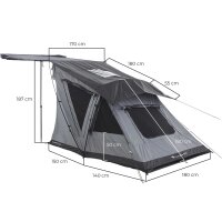 Freestanding Tent Room for Side Awning VICKYWOOD 170 cm Grey