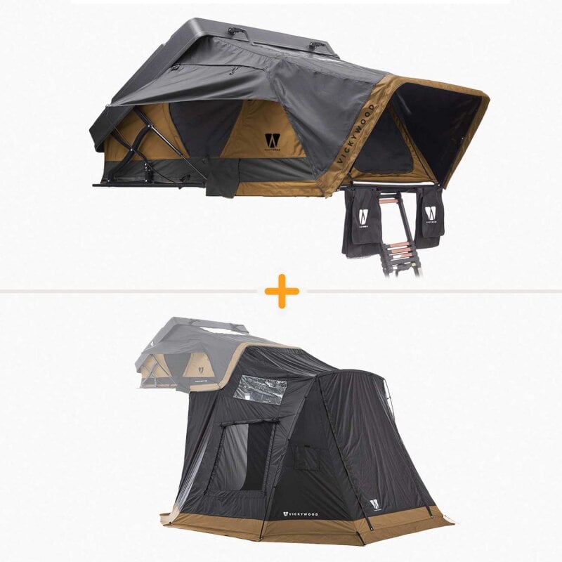 SPECIAL-OFFER - Roof Tent + Annex  MIGHTY OAK LIGHT 165 earthy-yellow