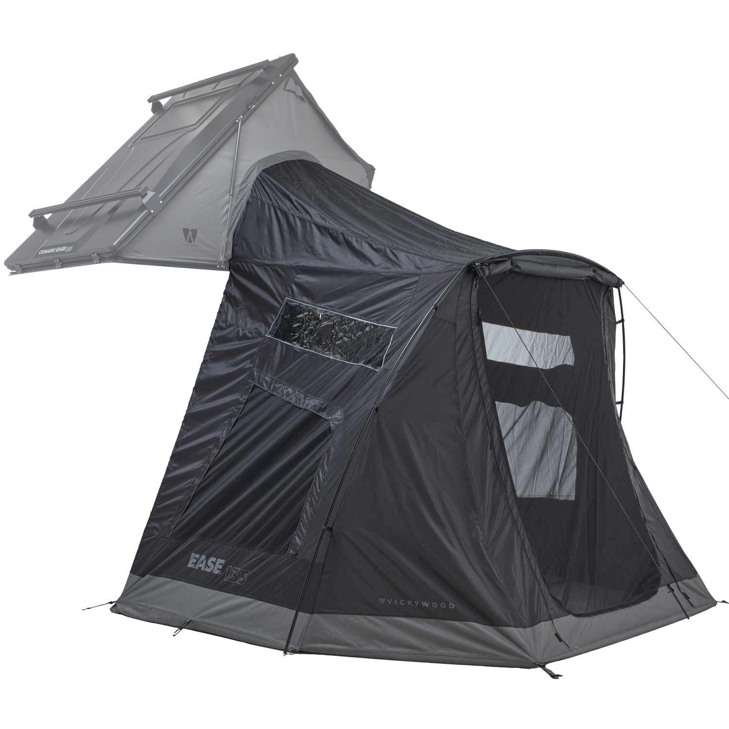 VICKYWOOD Awning for CUMARU EASE and XP roof tent in grey set up