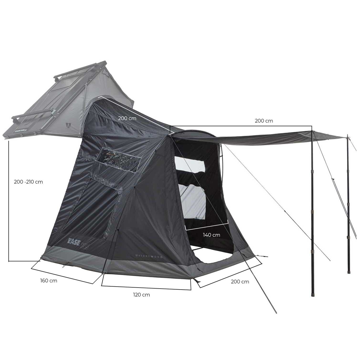 VICKYWOOD Awning with open entrance and skylights