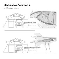 Vorzelt niedrig BIG WILLOW 220 -175 cm Goldbraun