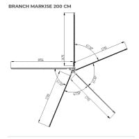 270° Hardcover side awning BRANCH HC-R Left 2M grey