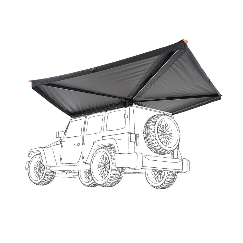 270° Hardcover Side Awning BRANCH HC-R Left 2.5M Grey