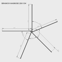 270° Hardcover Side Awning BRANCH HC-R Left 2.5M Grey