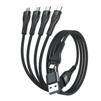 USB-C/A Multi-Charging cable 4in2 1.2m, black