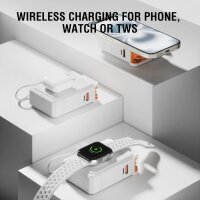 6in1 Hybrid Charger, Wireless Powerbank, weiß