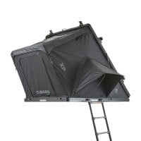 Alu Hartschalen Dachzelt CUMARU XP 135 All Black Komfort-Hybridmatratze