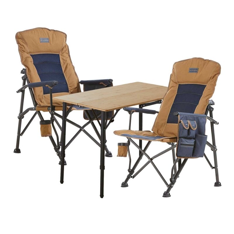 Camping Set 2x SUMMIT Desert Earth Campingstuhl und -tisch Bamboo