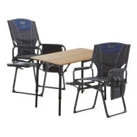 Camping Set 2x HORIZON Black Campingstuhl und -tisch Bamboo