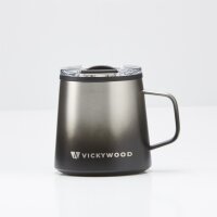 Stainless Steel Travel Mug Fade Black & Silver 350 ml
