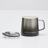 Stainless Steel Travel Mug Fade Black & Silver 350 ml