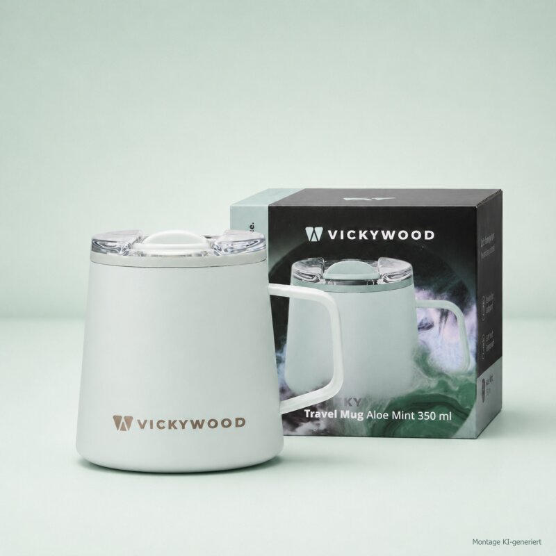 Edelstahl Travel Mug Aloe Mint 350 ml