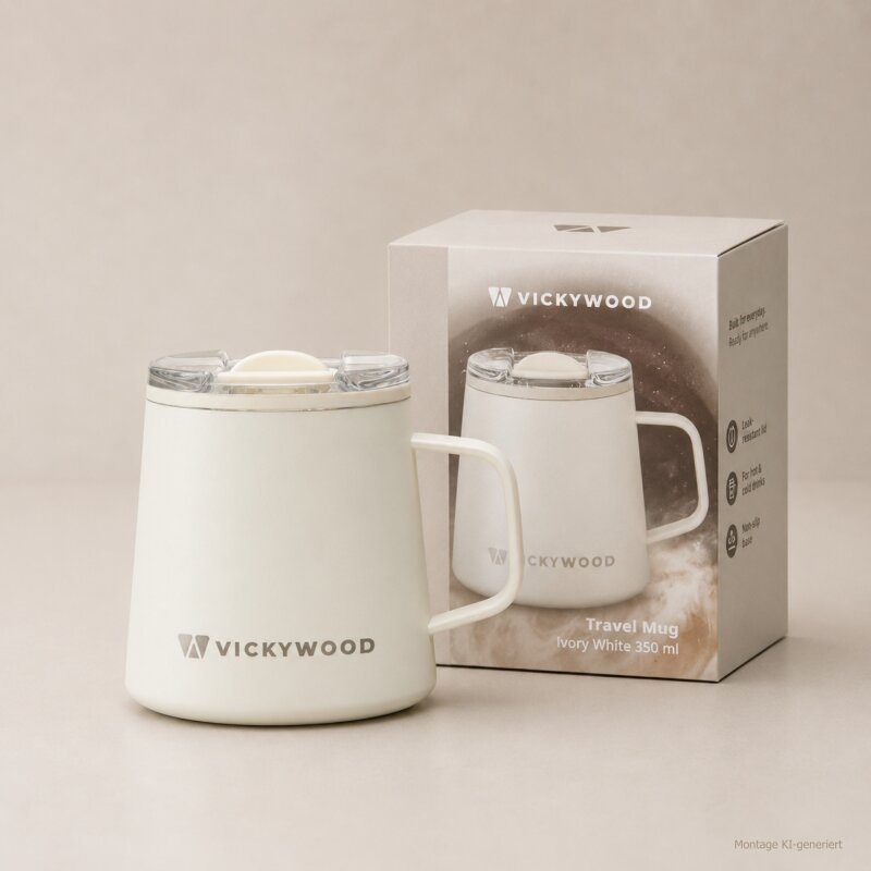 Edelstahl Travel Mug Ivory White 350 ml