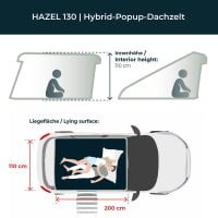 2. Wahl Hartschalen-Dachzelt HAZEL 130 grau