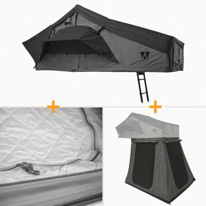 Bundle: BIG WILLOW 3.0 140 grau Dachzelt-Set