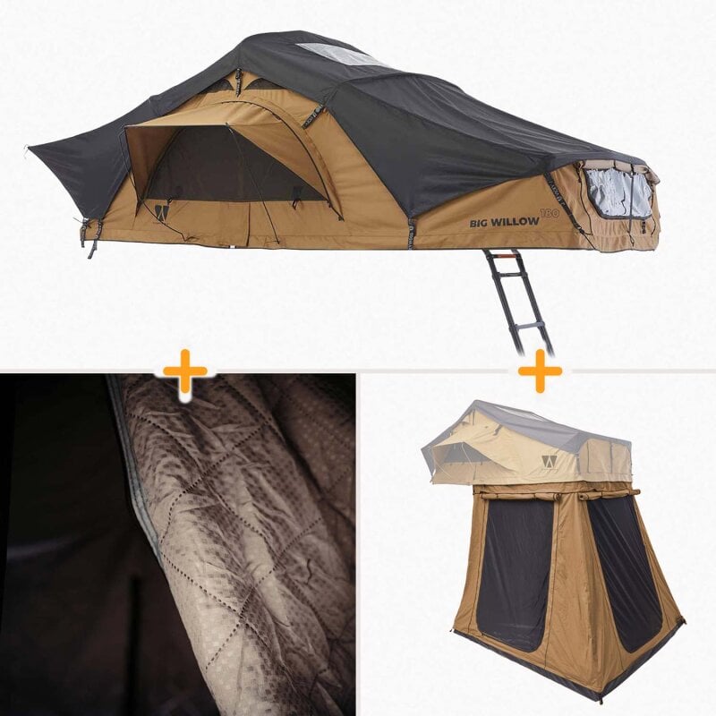 Bundle: BIG WILLOW 4.0 180 goldbraun Dachzelt-Set