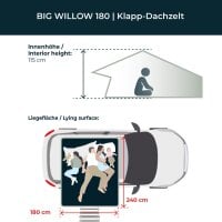 2. Wahl Dachzelt BIG WILLOW 180 Gen.3 grau