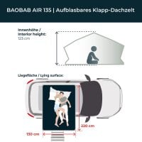 B-Ware: Inflatable Folding Rooftop Tent BAOBAB AIR 135 grey