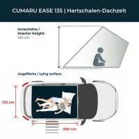 B-Ware: Hardshell Rooftop Tent CUMARU EASE 135 grey